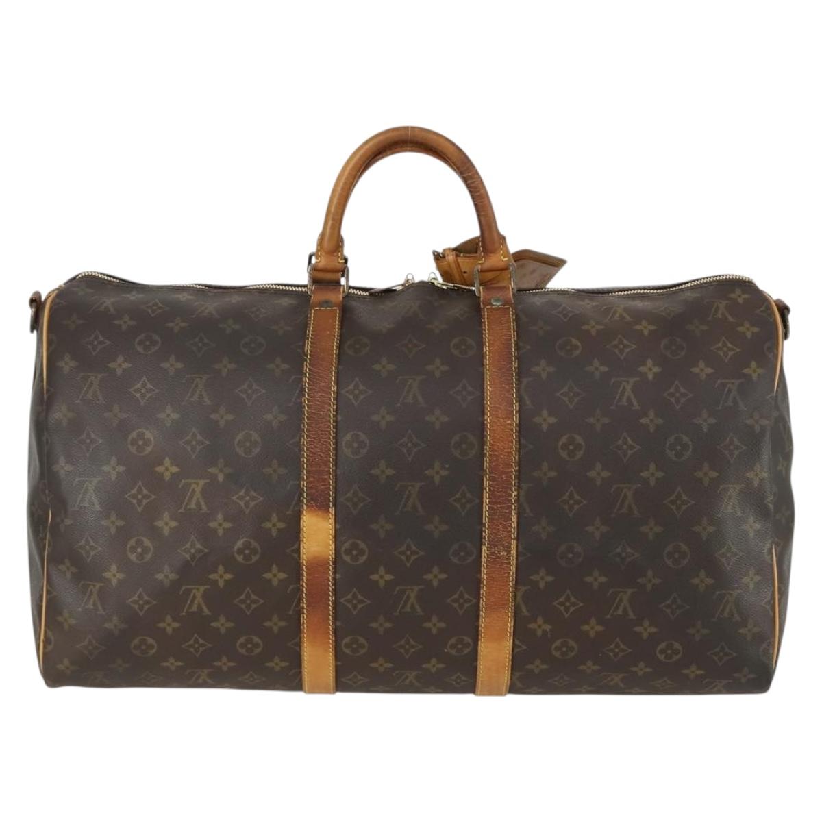 LOUIS VUITTON Monogram Keepall Bandouliere 55 Boston Bag M41414 LV Auth 155269