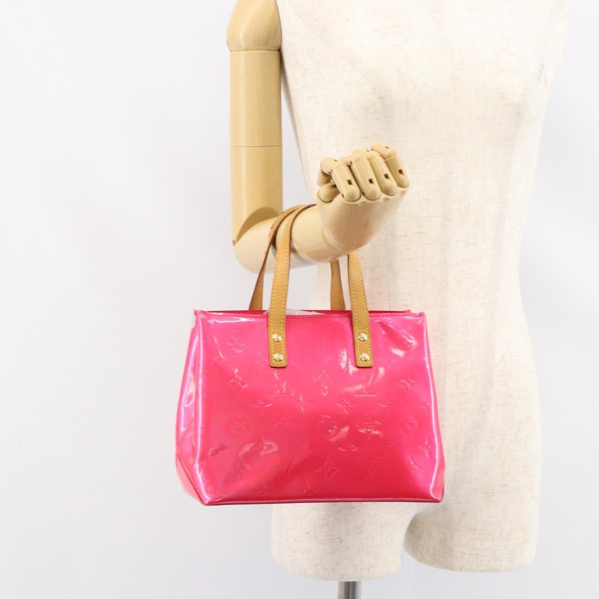 LOUIS VUITTON Monogram Vernis Reade PM Bag Fuchsia Pink M91221 LV Auth 155277