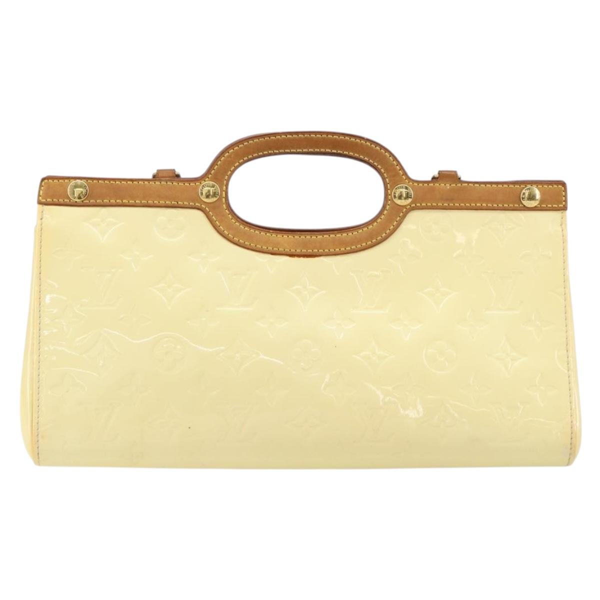 LOUIS VUITTON Monogram Vernis Roxbury Drive Hand Bag Perle M91374 LV Auth 155278