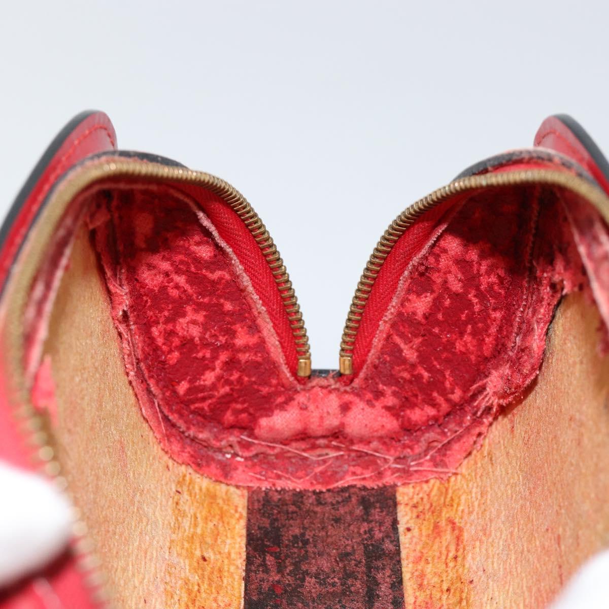 LOUIS VUITTON Epi Dauphine PM Pouch Castilian Red M48447 LV Auth 155284