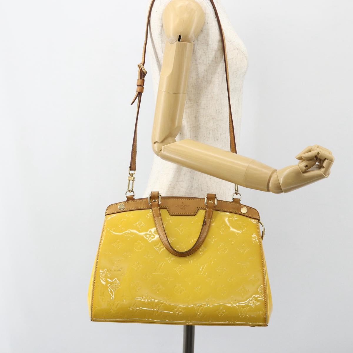 LOUIS VUITTON Monogram Vernis Blair MM Hand Bag 2way Citrin M90108 Auth 155287