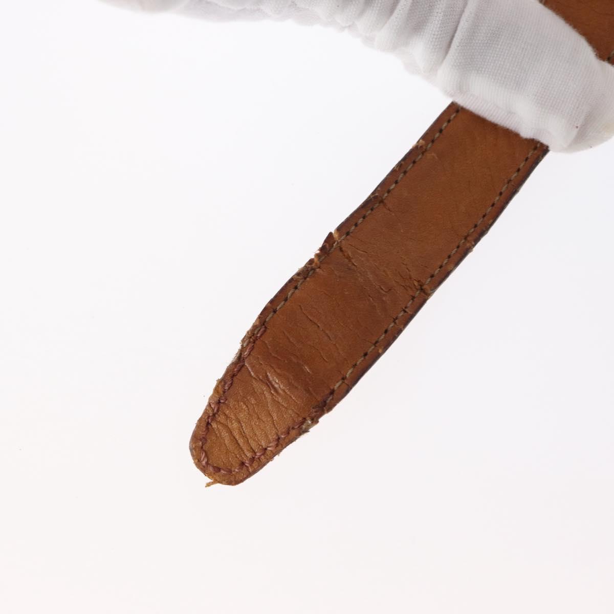 CELINE Macadam Canvas Shoulder Bag PVC Leather Brown Gold Auth 155288