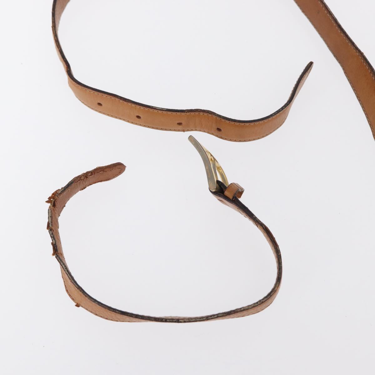 CELINE Macadam Canvas Shoulder Bag PVC Leather Brown Gold Auth 155288