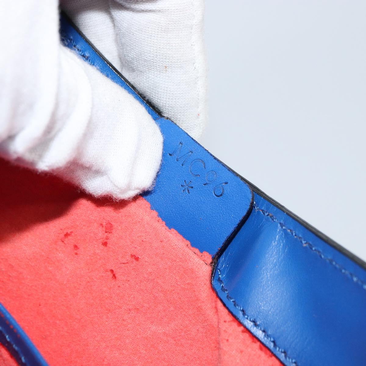 CELINE Shoulder Bag Leather Blue Gold Auth 155291