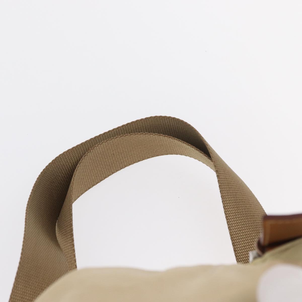 PRADA Backpack Nylon Beige Silver Auth 155293