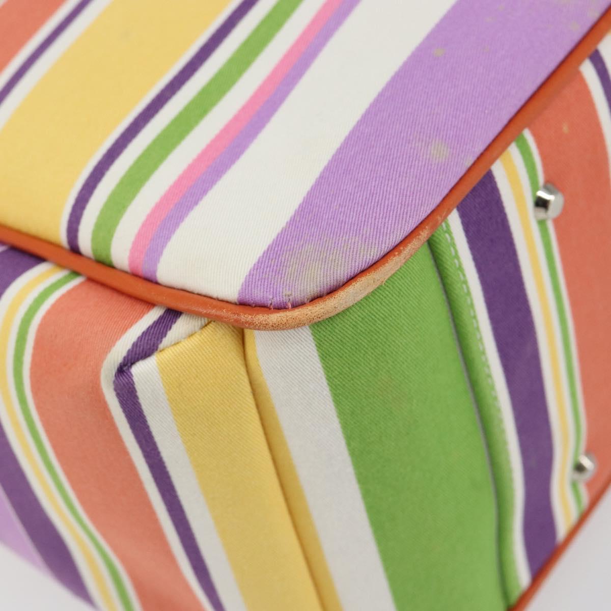 BURBERRY Blue Label Hand Bag Canvas Multicolor Silver Auth 155294