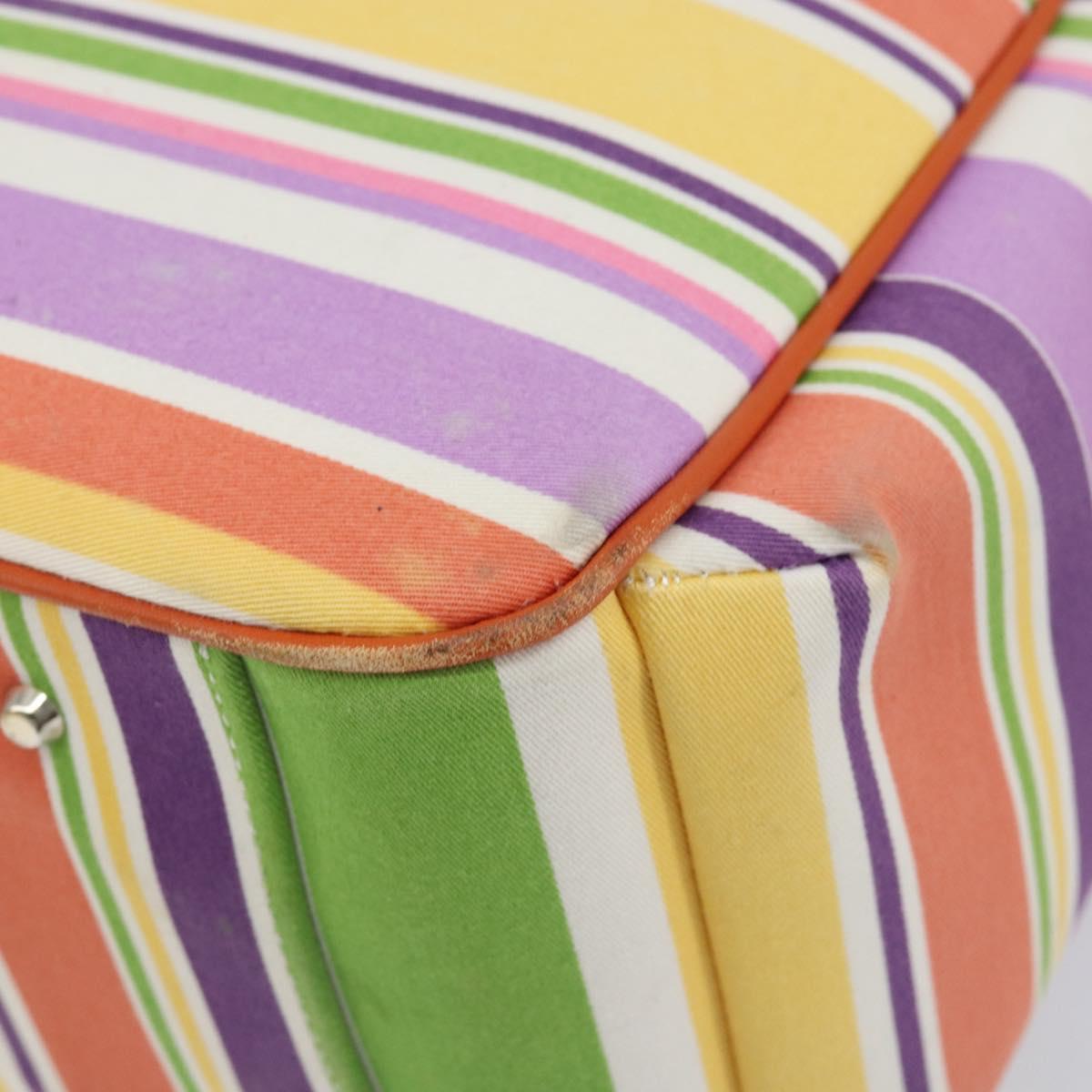 BURBERRY Blue Label Hand Bag Canvas Multicolor Silver Auth 155294