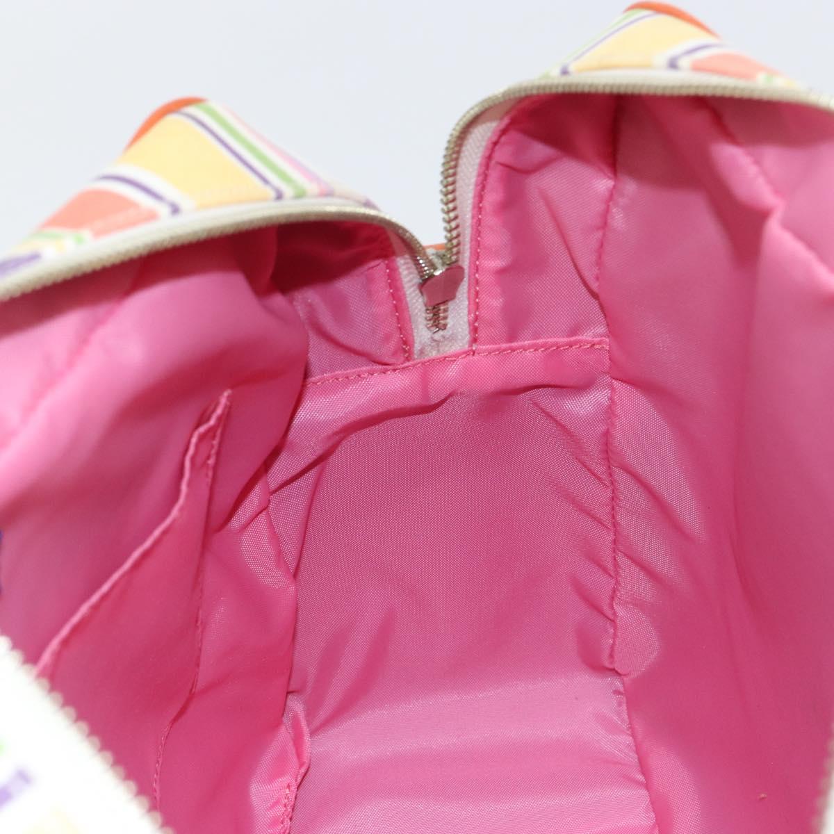 BURBERRY Blue Label Hand Bag Canvas Multicolor Silver Auth 155294