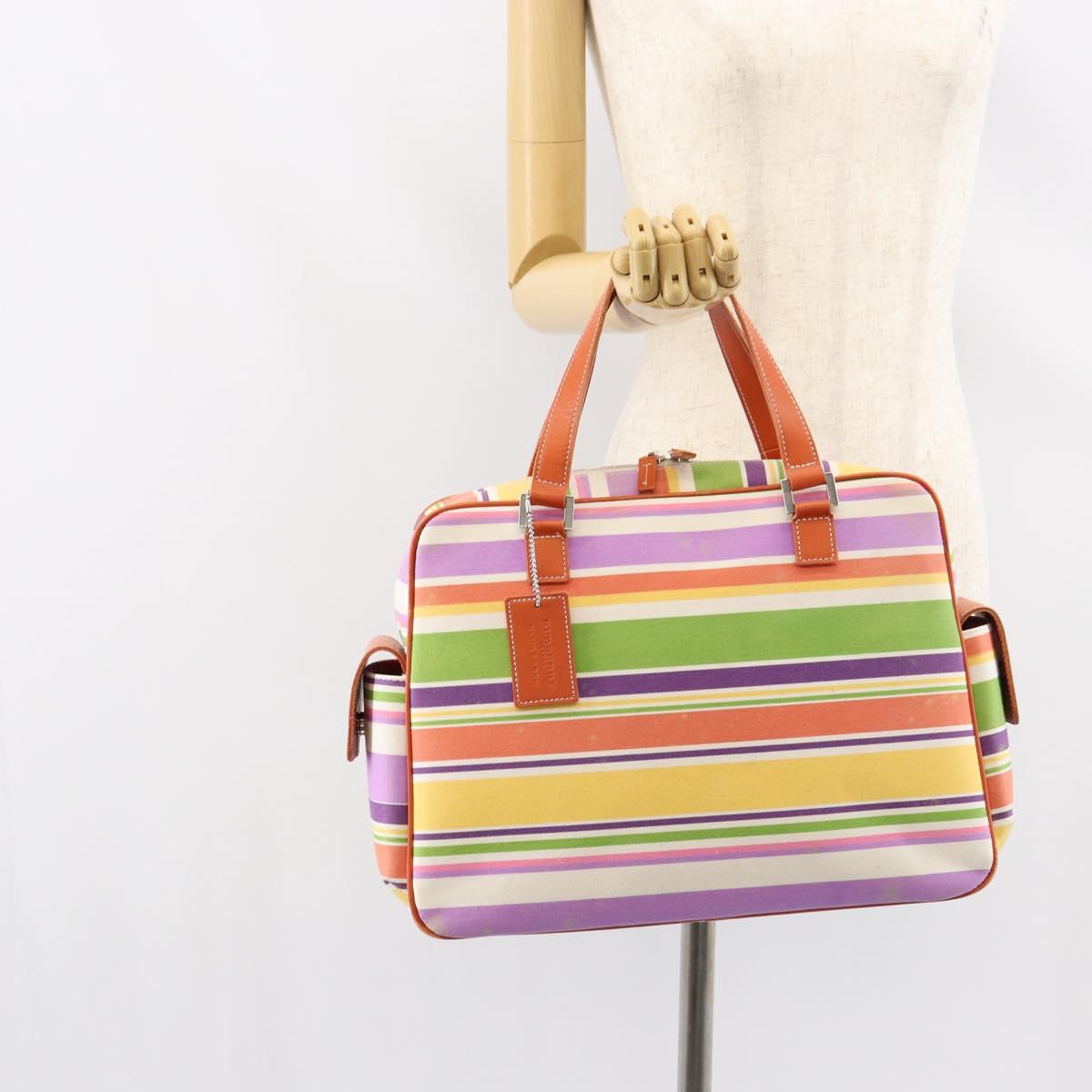 BURBERRY Blue Label Hand Bag Canvas Multicolor Silver Auth 155294