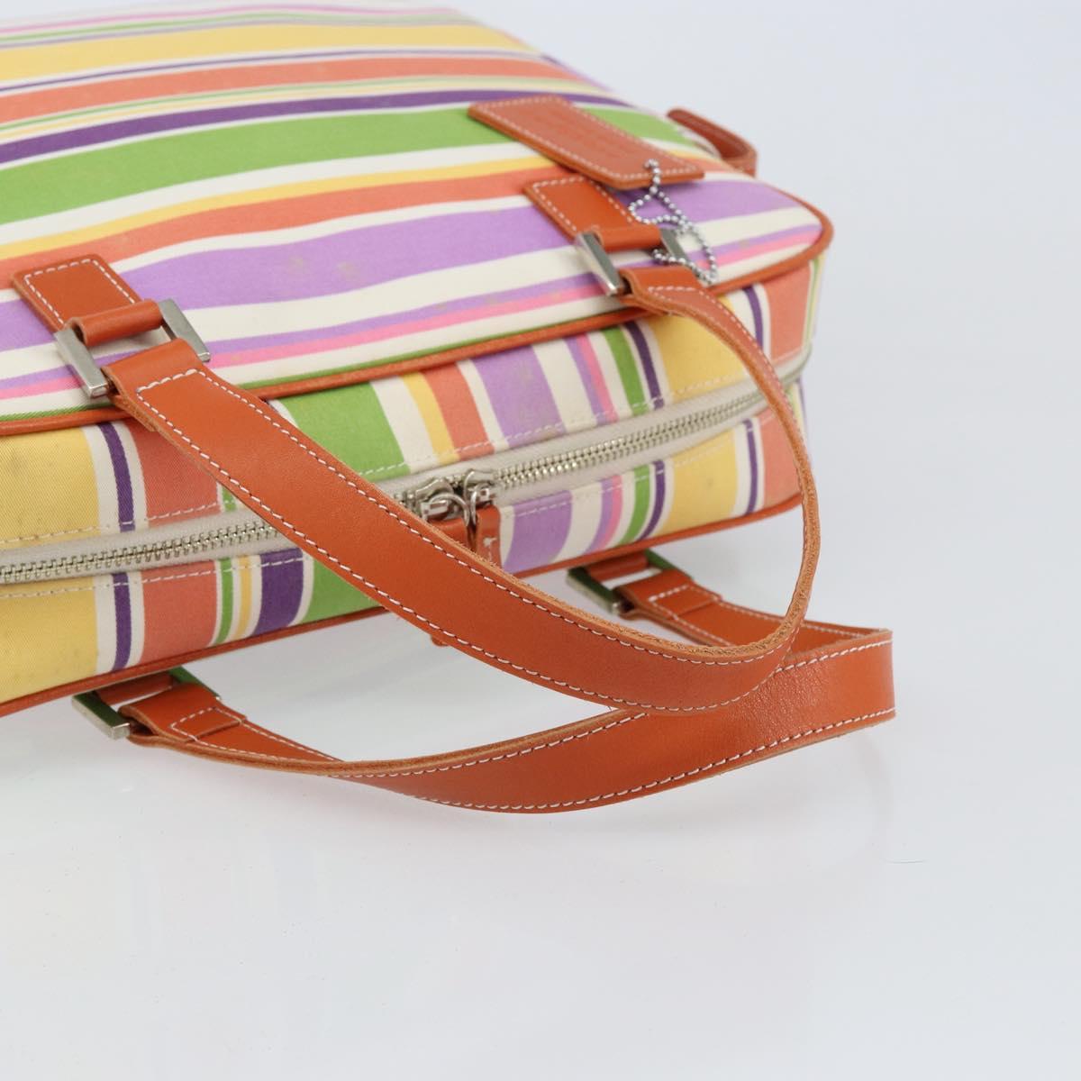 BURBERRY Blue Label Hand Bag Canvas Multicolor Silver Auth 155294