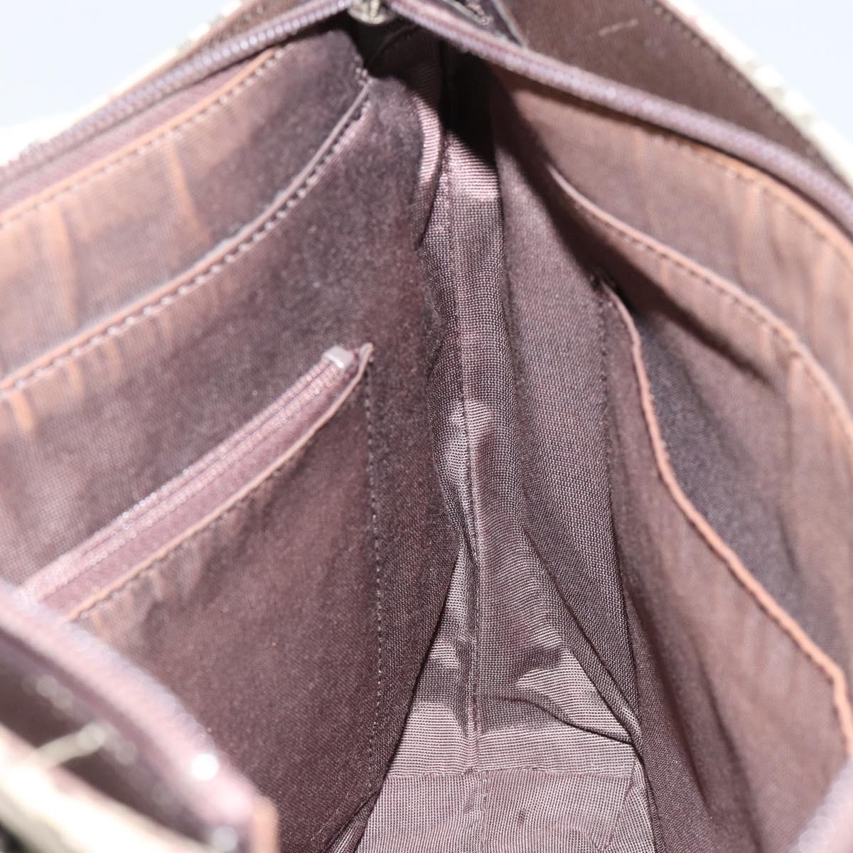 BURBERRY Nova Check Tote Bag Canvas Beige Gold Auth 155295