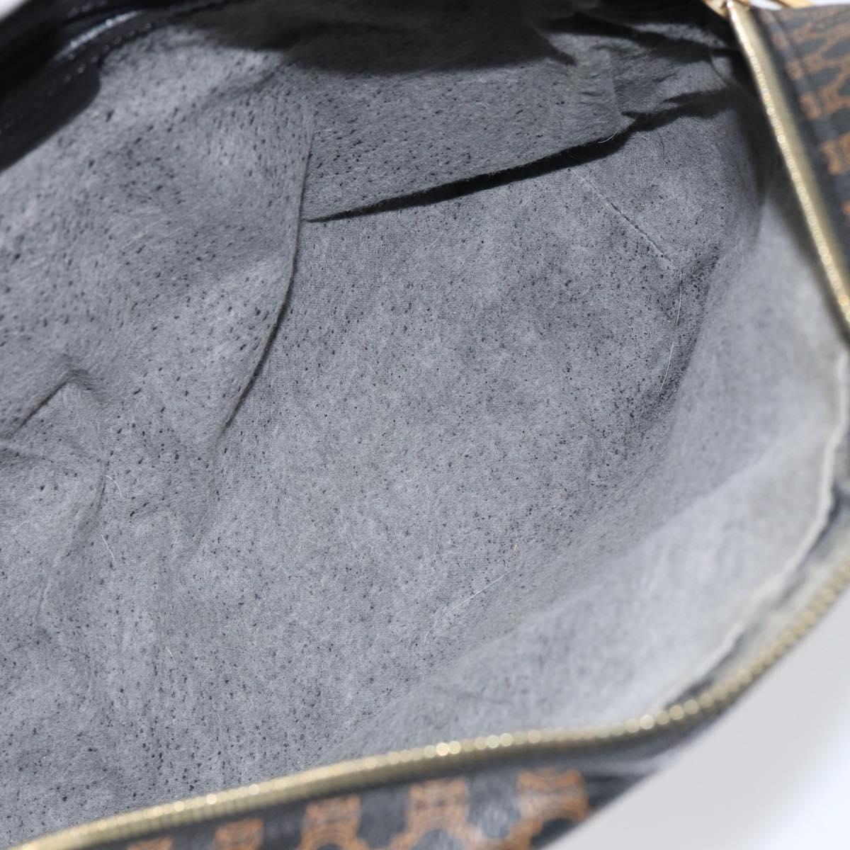 CELINE Macadam Canvas Hand Bag PVC Gold Black Auth 155300