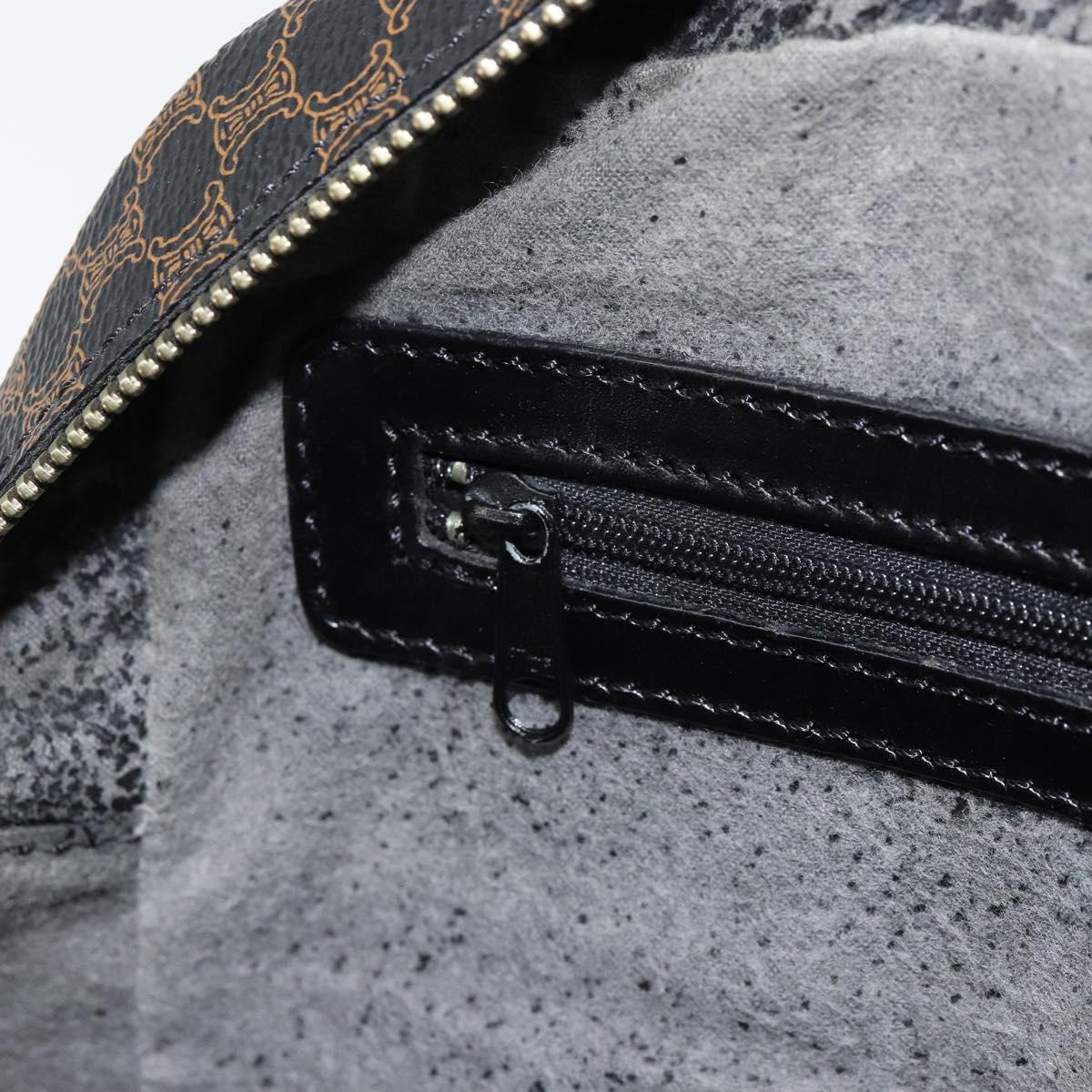 CELINE Macadam Canvas Hand Bag PVC Gold Black Auth 155300