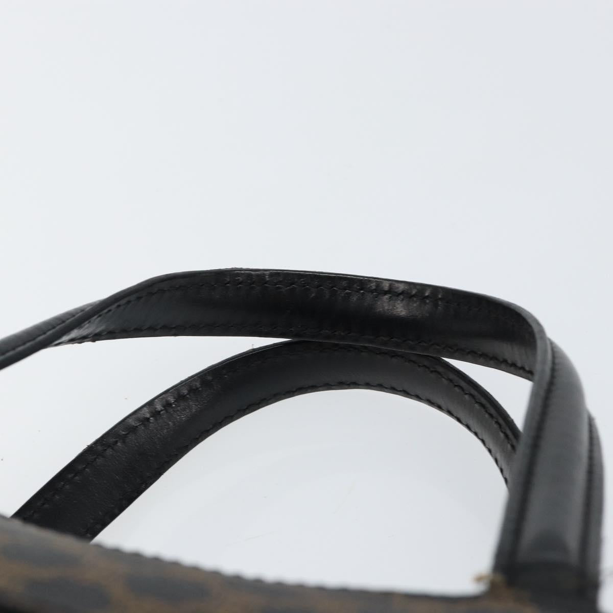 CELINE Macadam Canvas Hand Bag PVC Gold Black Auth 155300