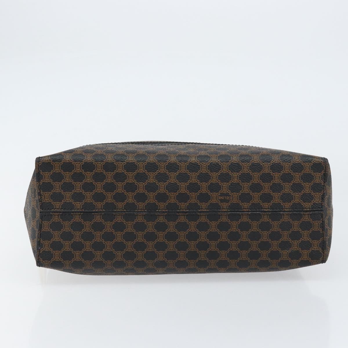 CELINE Macadam Canvas Hand Bag PVC Gold Black Auth 155300