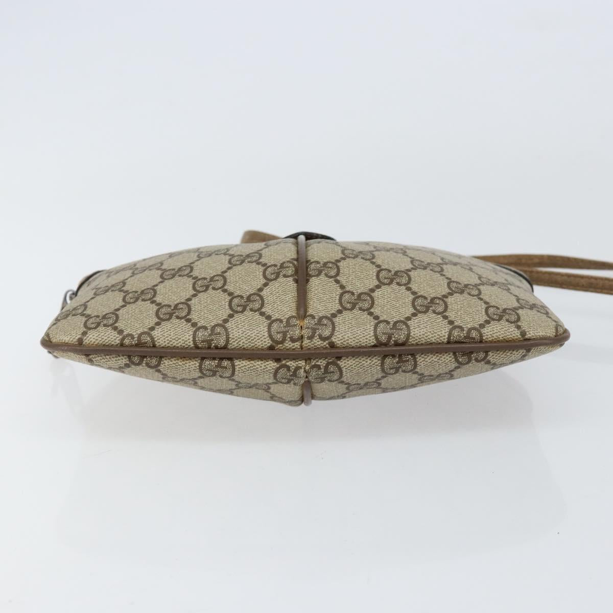 GUCCI GG Supreme Web Sherry Line Bag PVC Beige Gold 904 02 047 Auth 155304