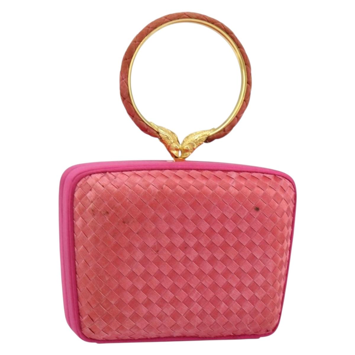 BOTTEGA VENETA INTRECCIATO Hand Bag Leather Pink Gold Auth 155308V