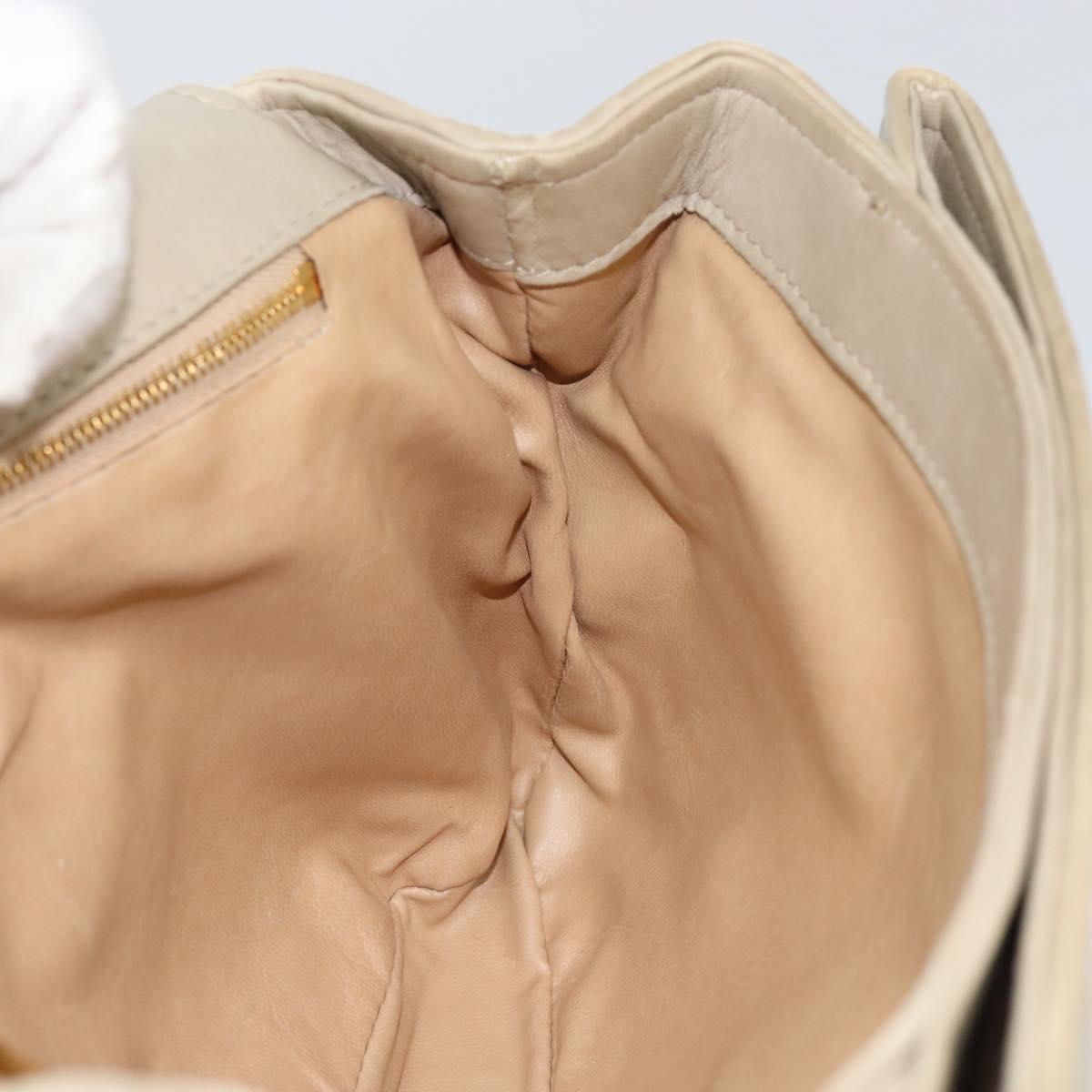 BOTTEGA VENETA INTRECCIATO Hand Bag Leather Beige Gold Auth 155309