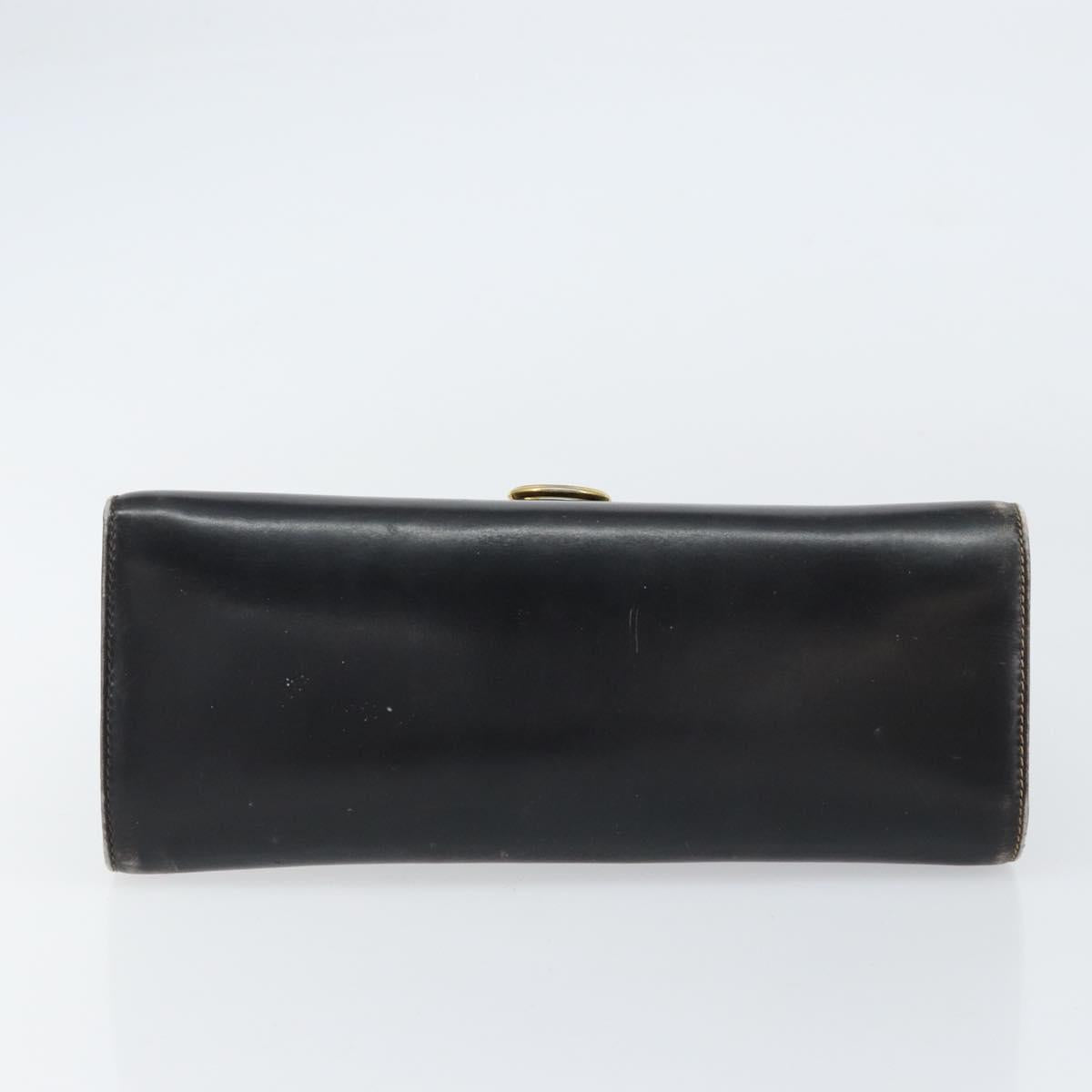 Salvatore Ferragamo Gancini Hand Bag Leather Black Gold Auth 155311