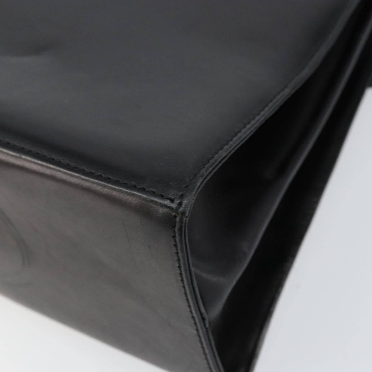 Salvatore Ferragamo Gancini Hand Bag Leather 2way Black Gold Auth 155312