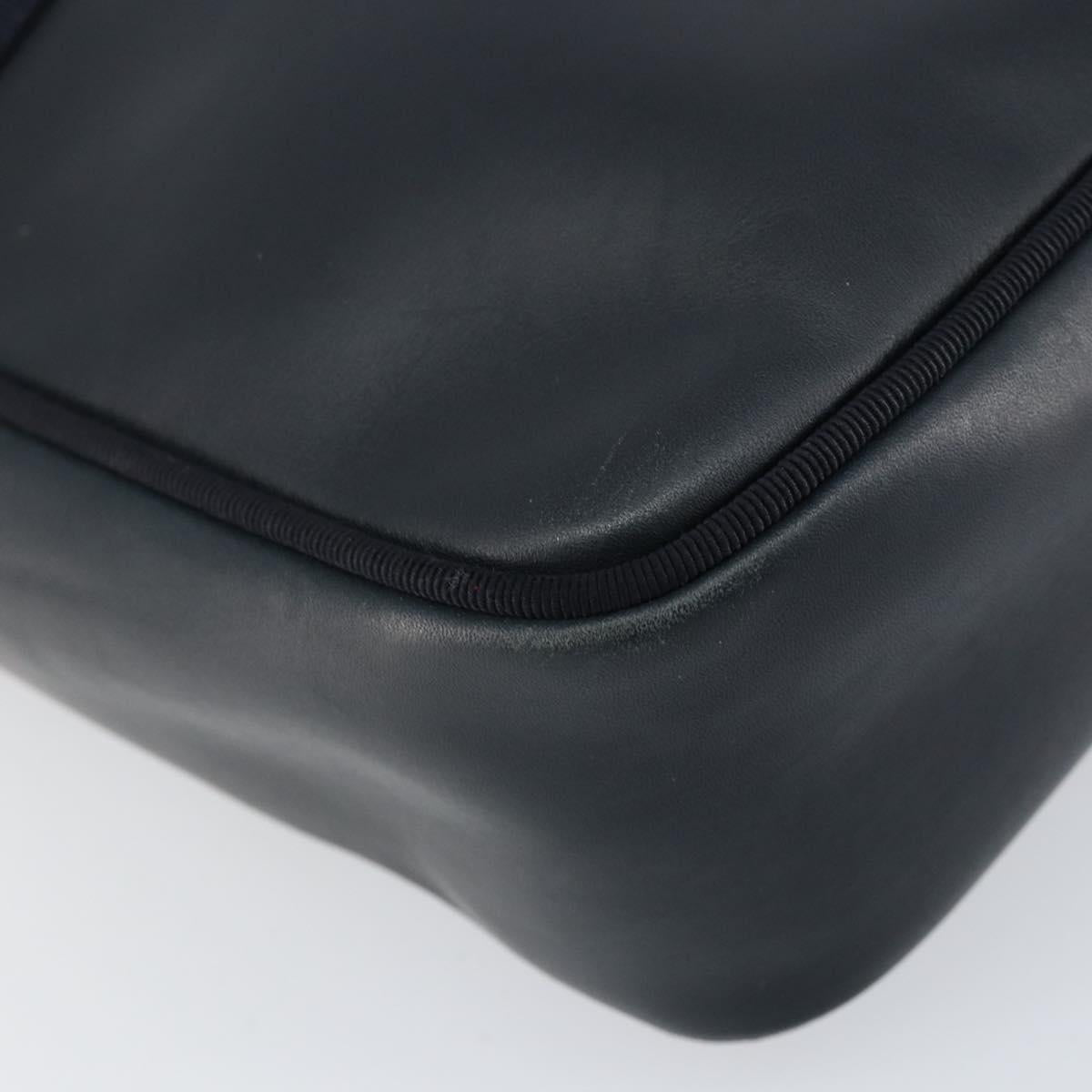 Salvatore Ferragamo Vala Shoulder Bag Leather Navy Gold Auth 155315