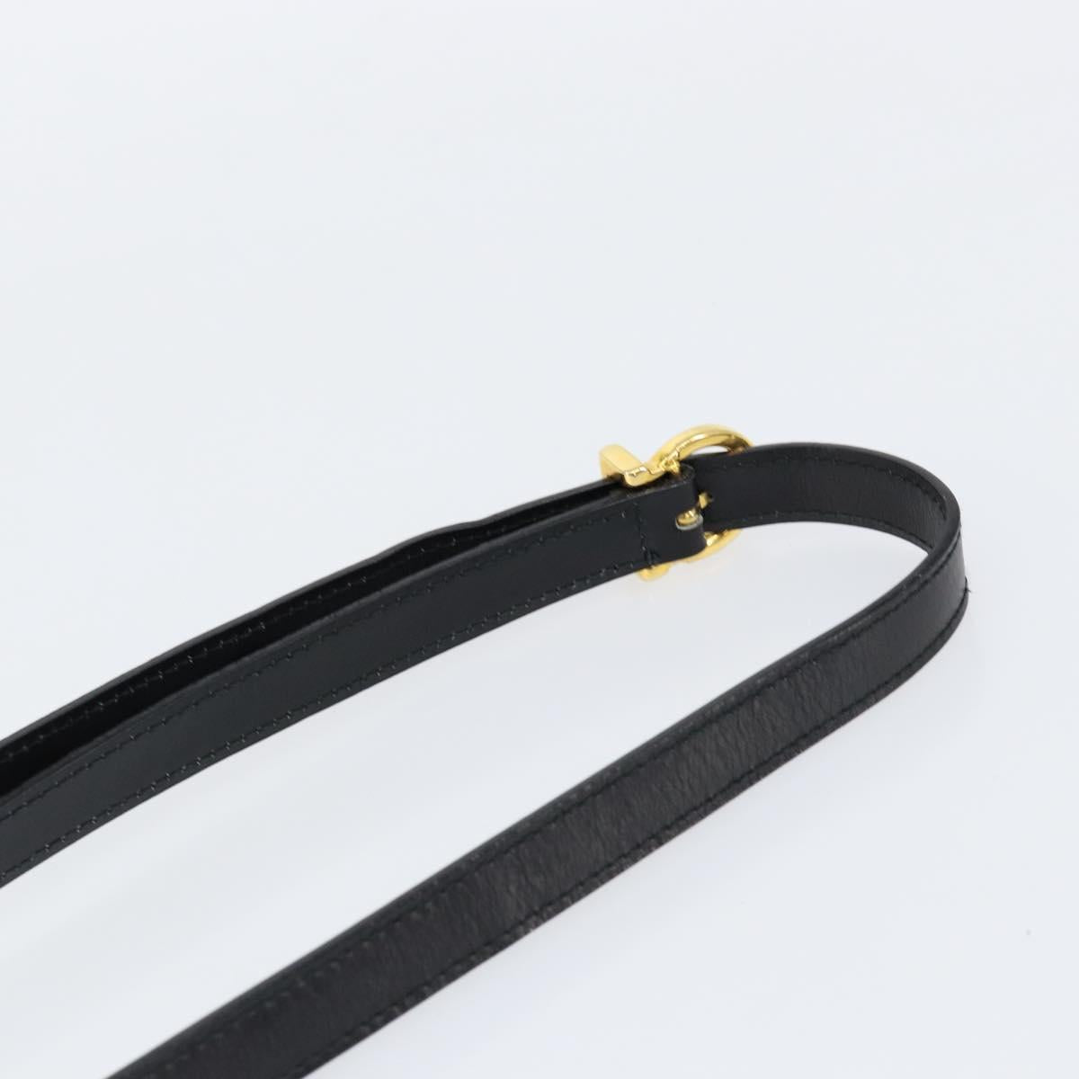 Salvatore Ferragamo Gancini Hand Bag Leather 2way Black Gold Auth 155316