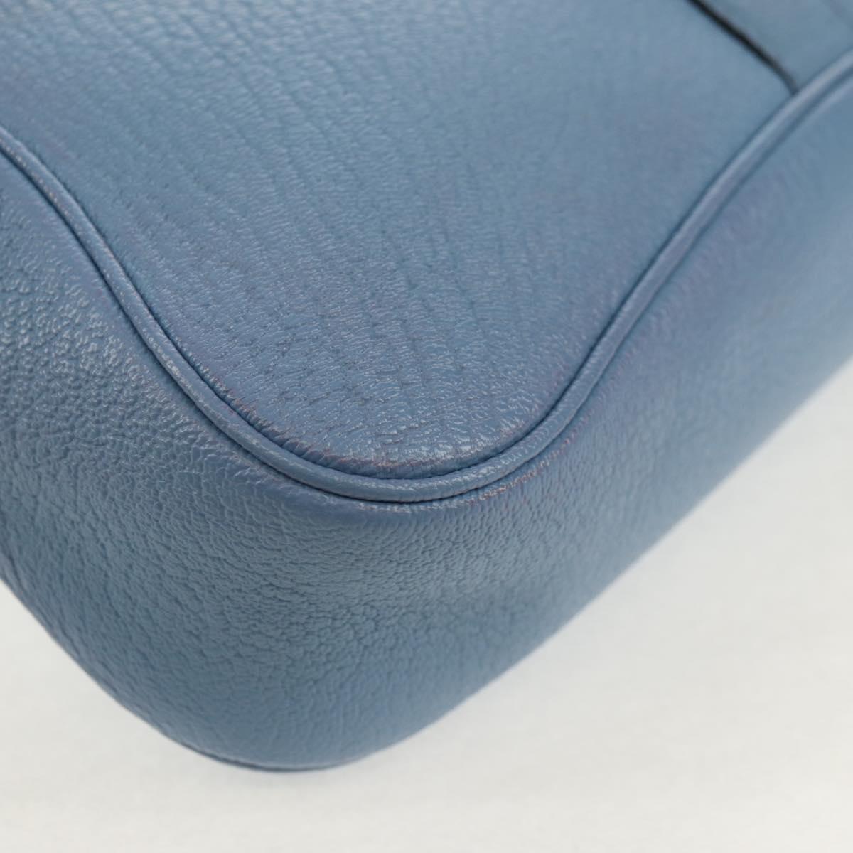 Salvatore Ferragamo Shoulder Bag Leather Blue Silver Auth 155317V