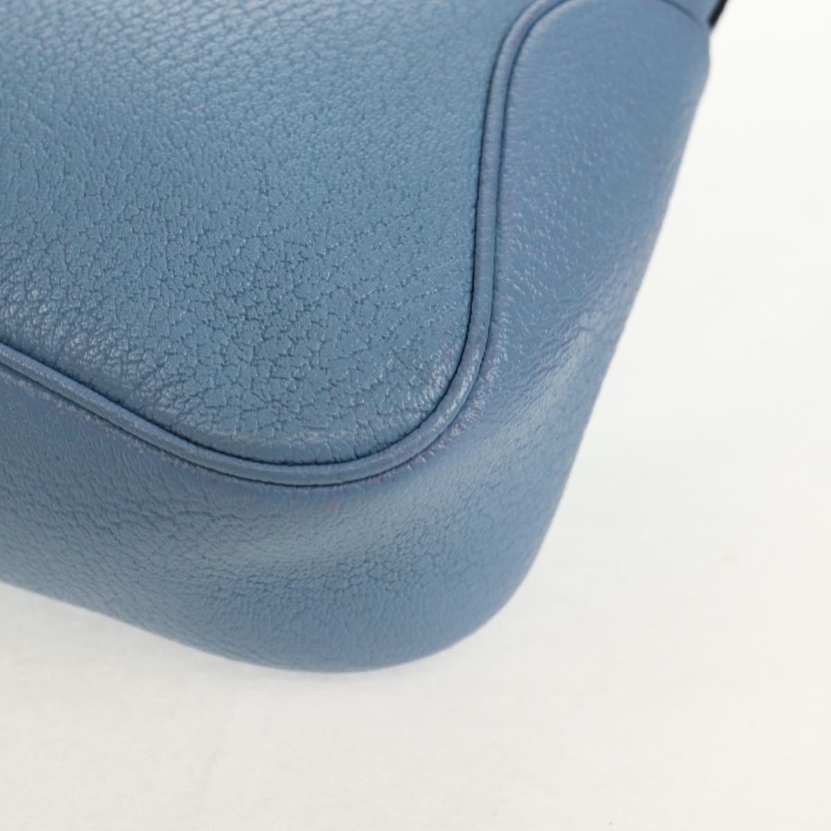 Salvatore Ferragamo Shoulder Bag Leather Blue Silver Auth 155317V