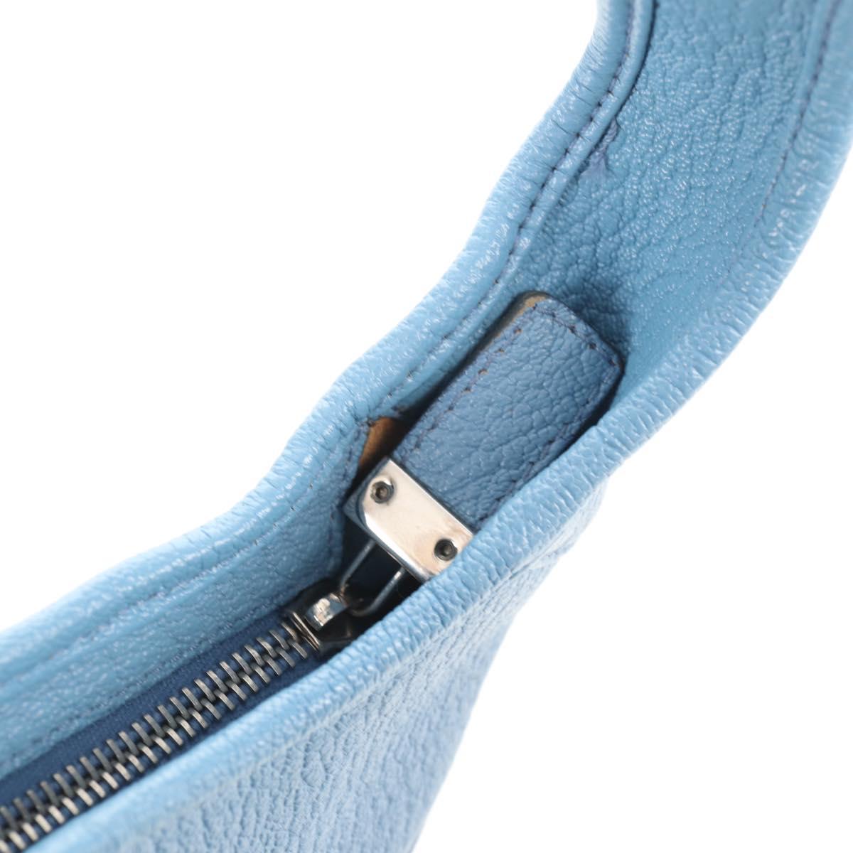 Salvatore Ferragamo Shoulder Bag Leather Blue Silver Auth 155317V