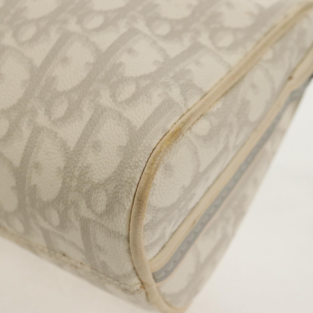 Christian Dior Trotter Romantic Shoulder Bag PVC White Silver Auth 155320V