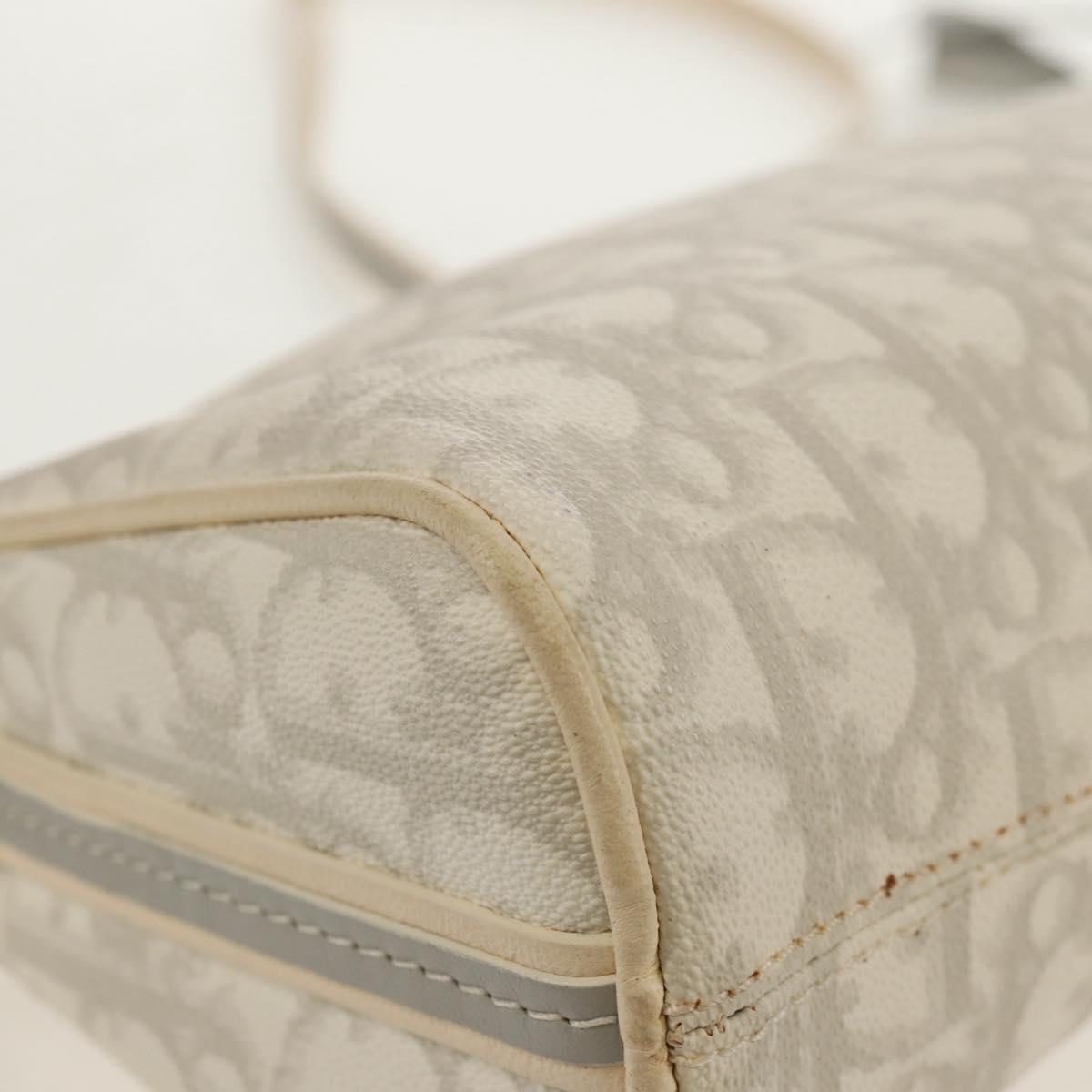 Christian Dior Trotter Romantic Shoulder Bag PVC White Silver Auth 155320V