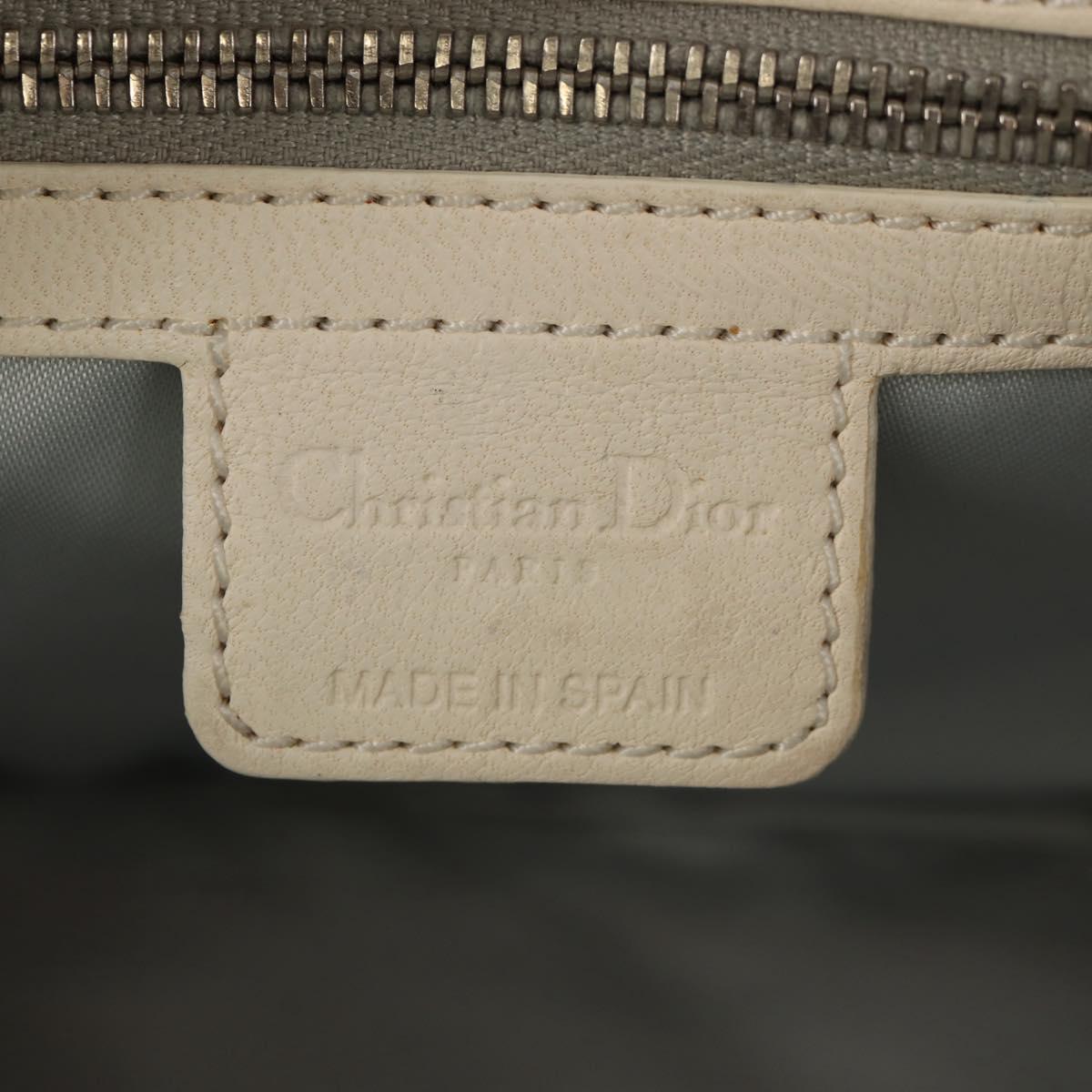 Christian Dior Trotter Romantic Shoulder Bag PVC White Silver Auth 155320V