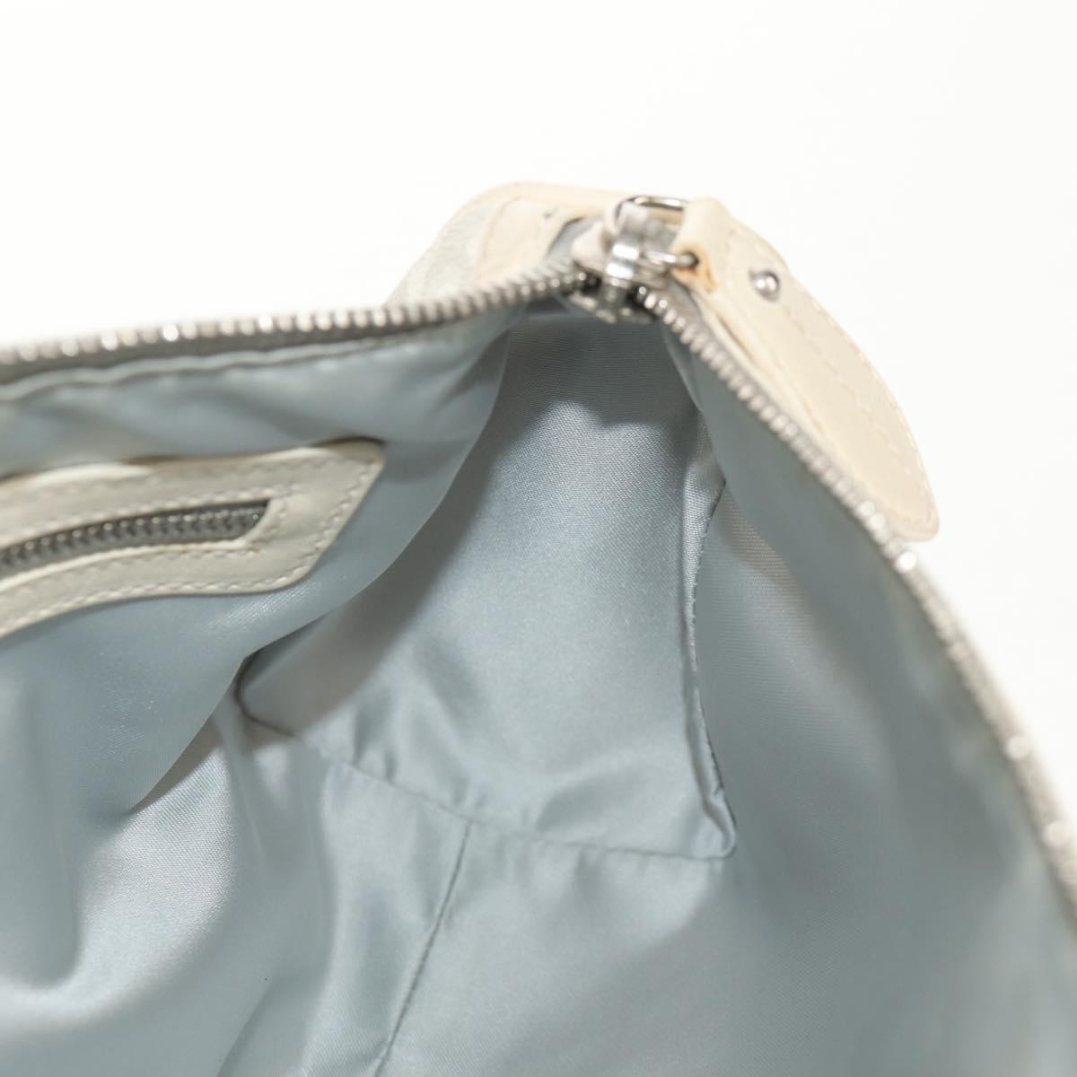 Christian Dior Trotter Romantic Shoulder Bag PVC White Silver Auth 155320V