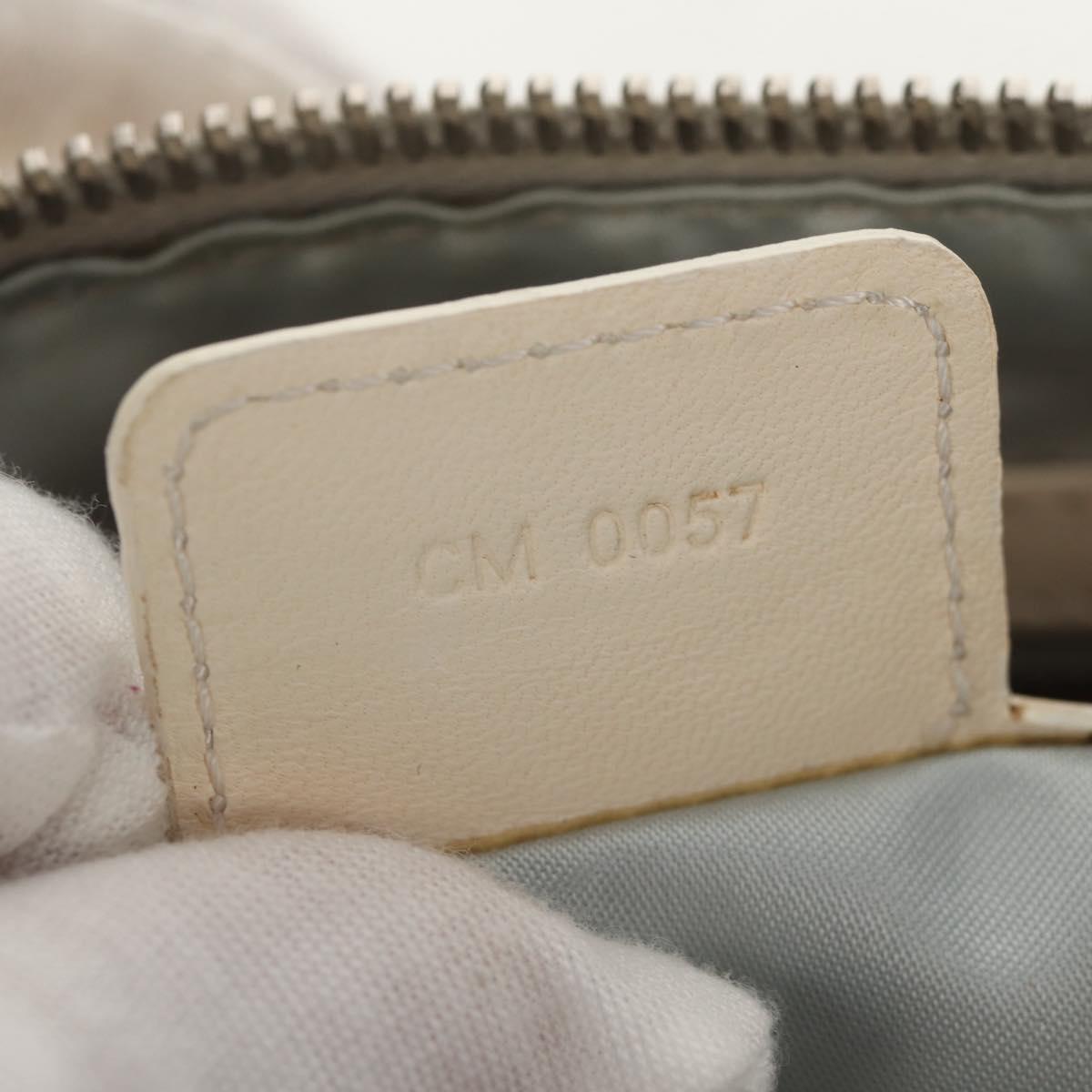 Christian Dior Trotter Romantic Shoulder Bag PVC White Silver Auth 155320V