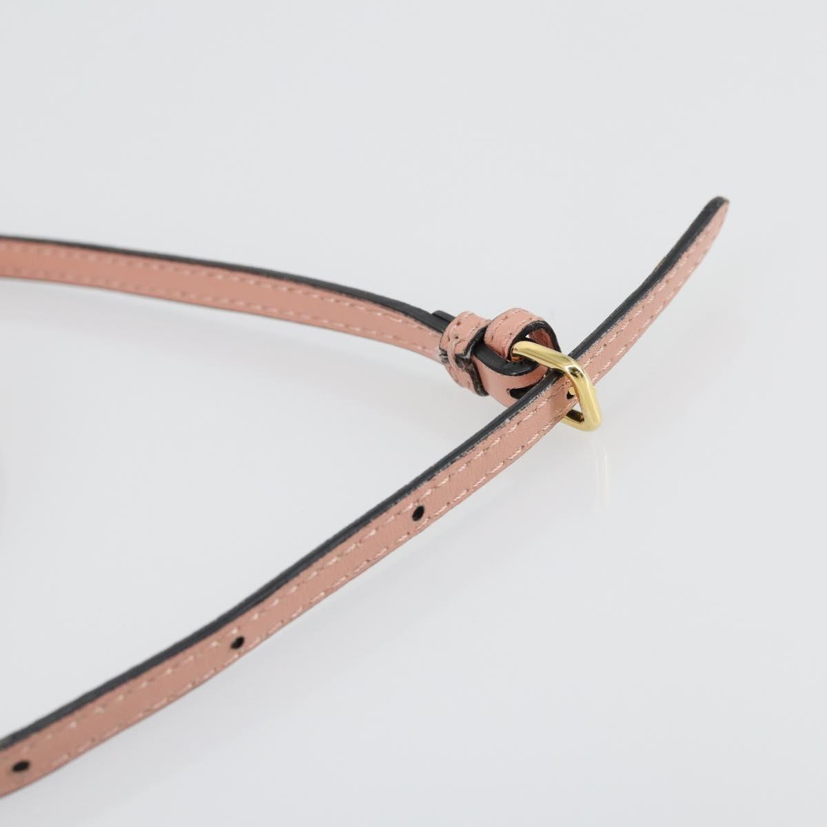 FENDI Micro Peek A Boo Hand Bag Leather 2way Pink Gold Auth 155322