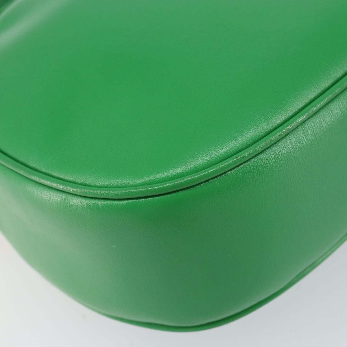 CELINE Shoulder Bag Leather Green Gold Auth 155324