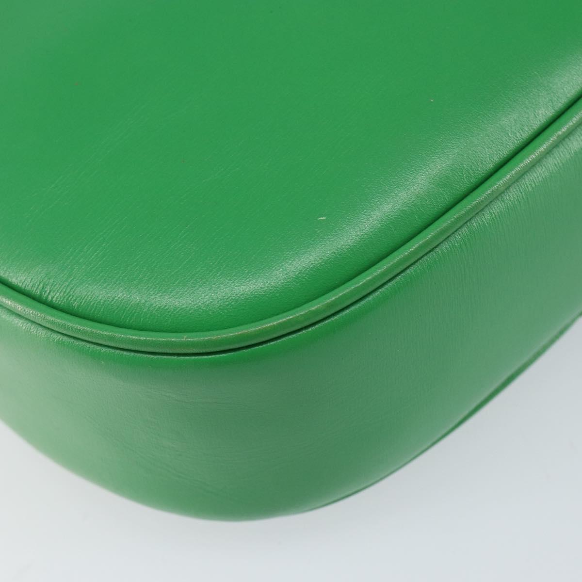 CELINE Shoulder Bag Leather Green Gold Auth 155324