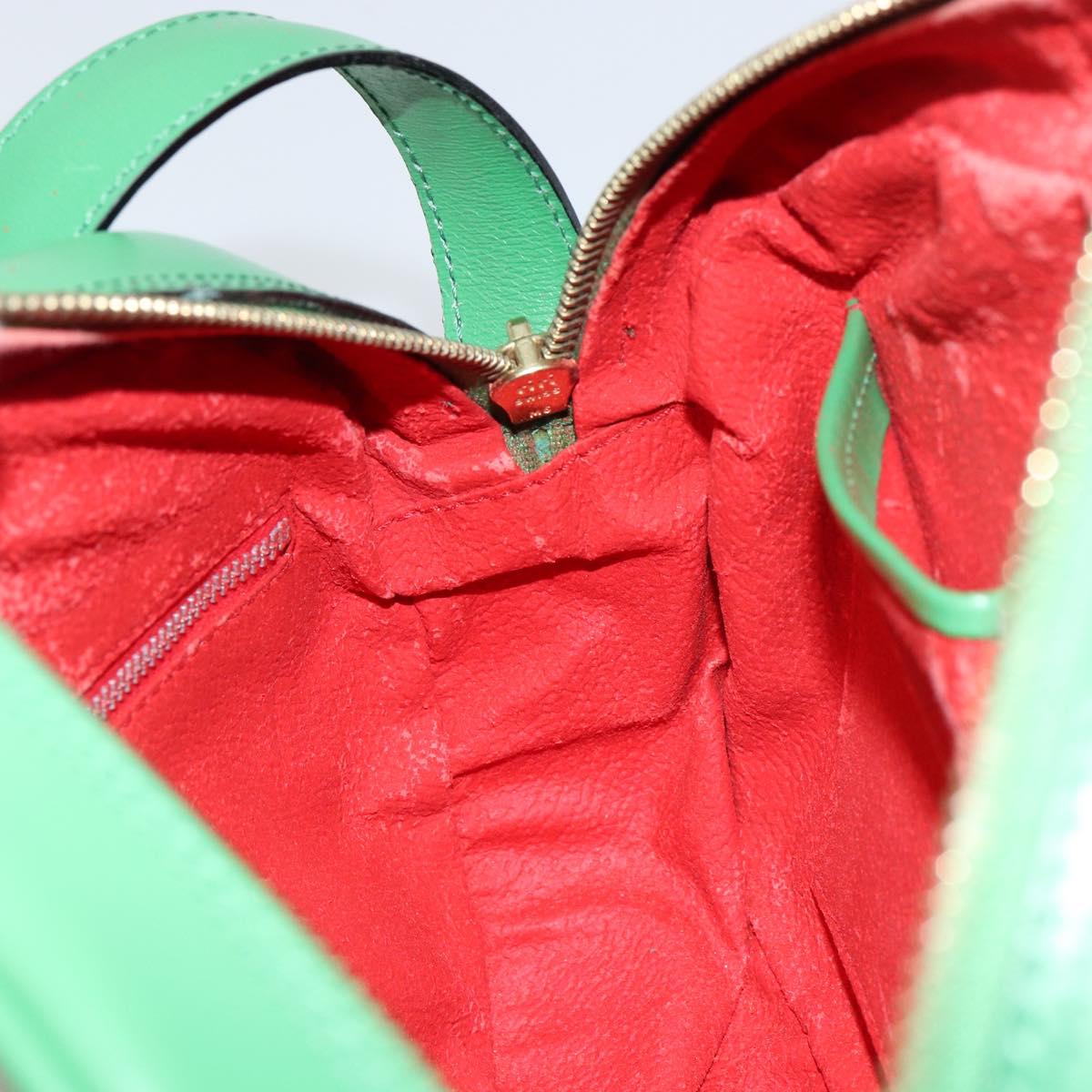 CELINE Shoulder Bag Leather Green Gold Auth 155324