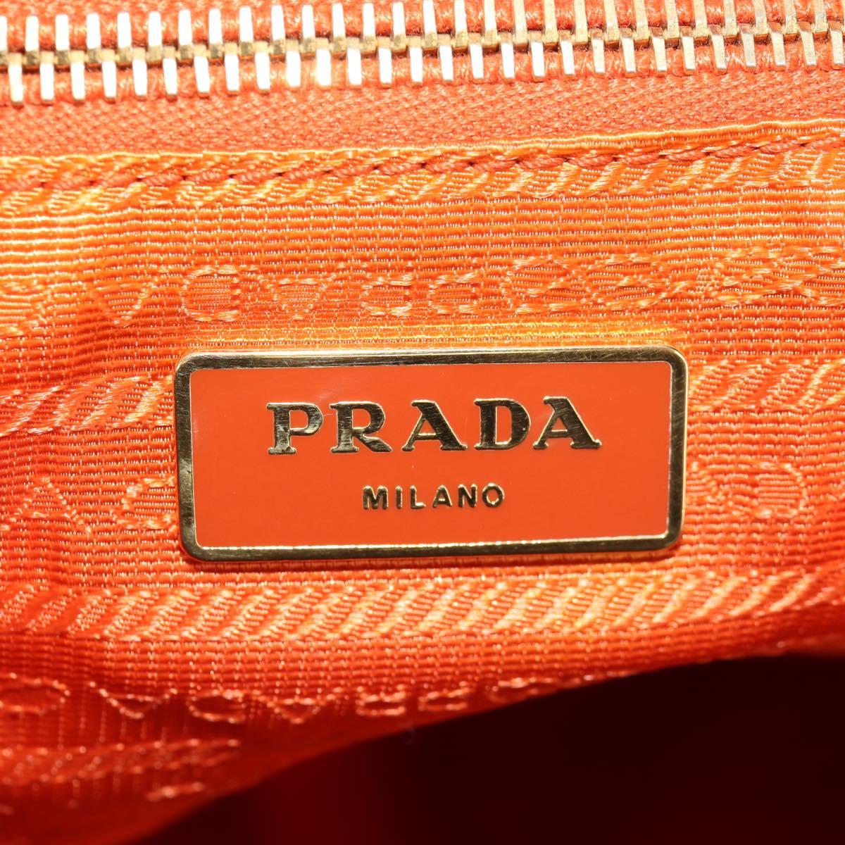 PRADA Backpack Nylon Orange Gold Auth 155325V