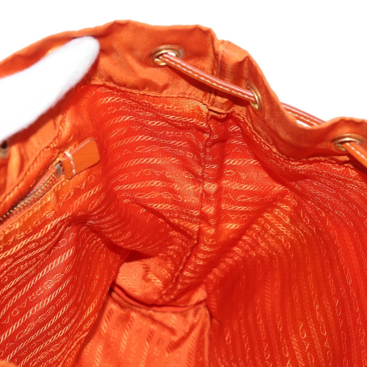 PRADA Backpack Nylon Orange Gold Auth 155325V