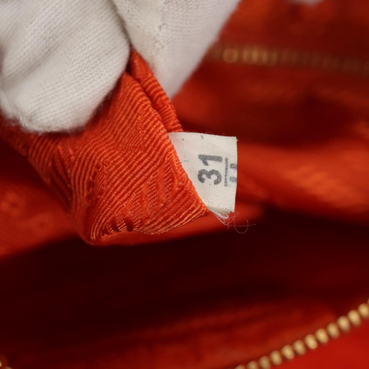 PRADA Backpack Nylon Orange Gold Auth 155325V