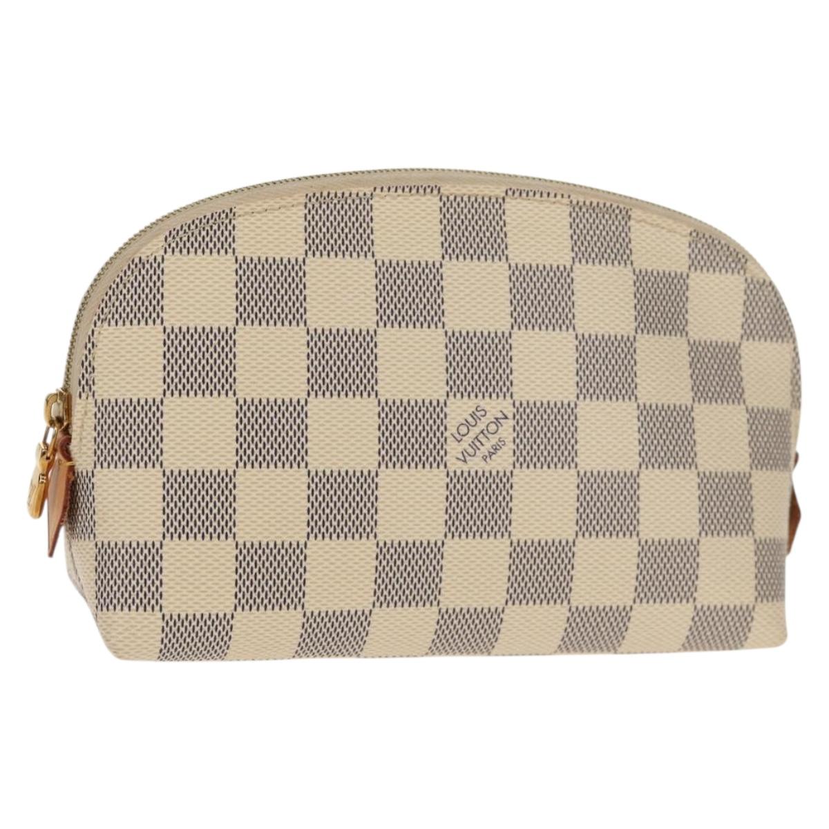 LOUIS VUITTON Damier Azur Pochette Cosmetic PM Pouch N60024 LV Auth 155328V