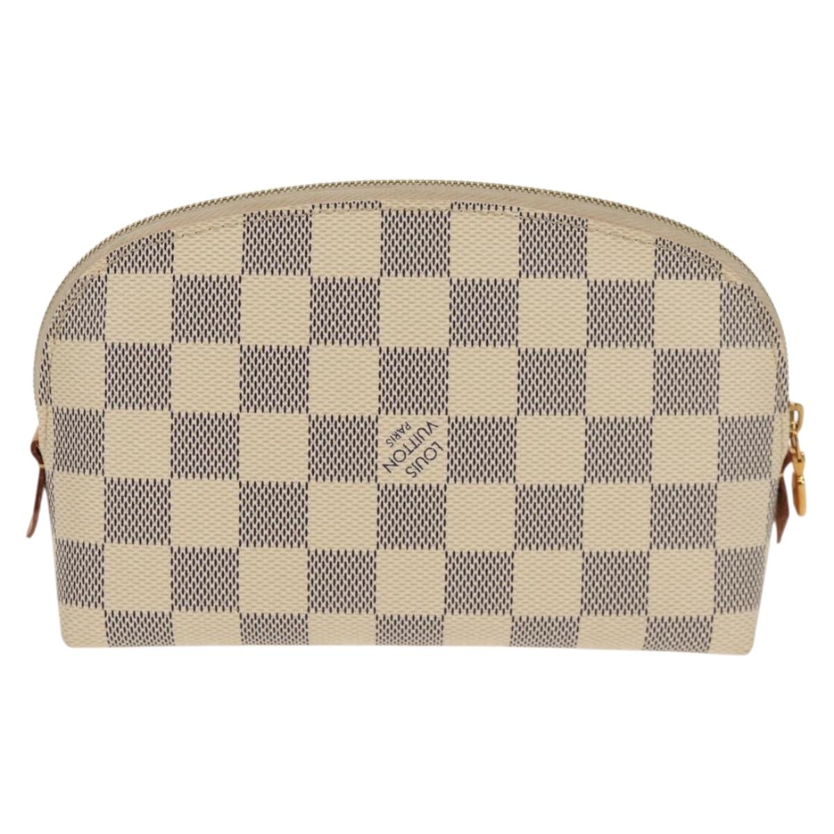 LOUIS VUITTON Damier Azur Pochette Cosmetic PM Pouch N60024 LV Auth 155328V