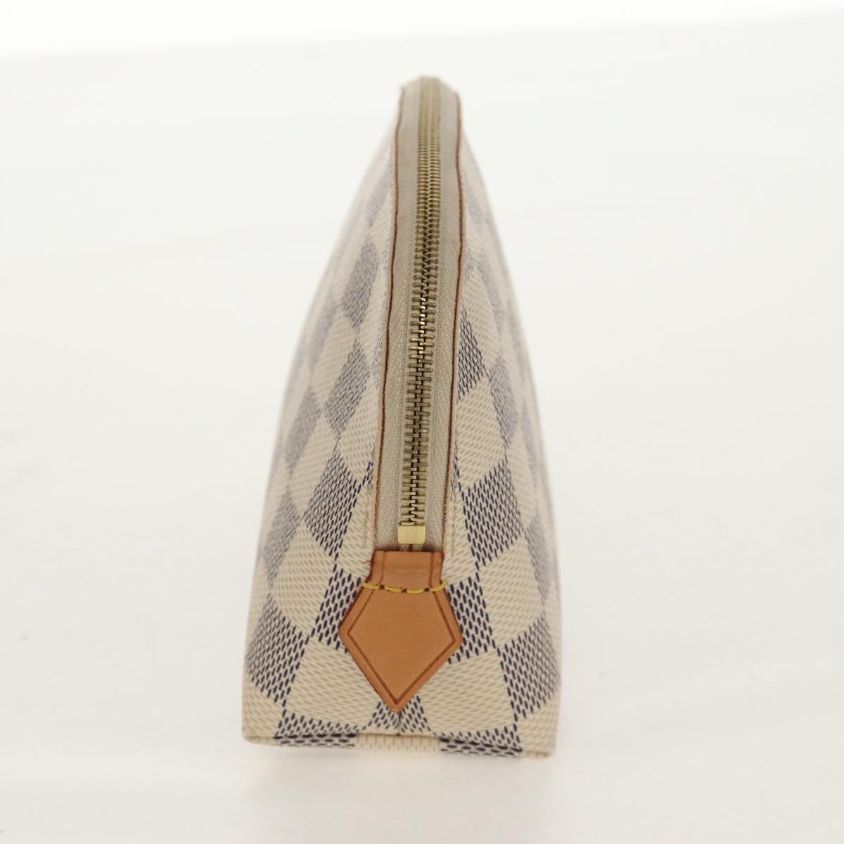 LOUIS VUITTON Damier Azur Pochette Cosmetic PM Pouch N60024 LV Auth 155328V