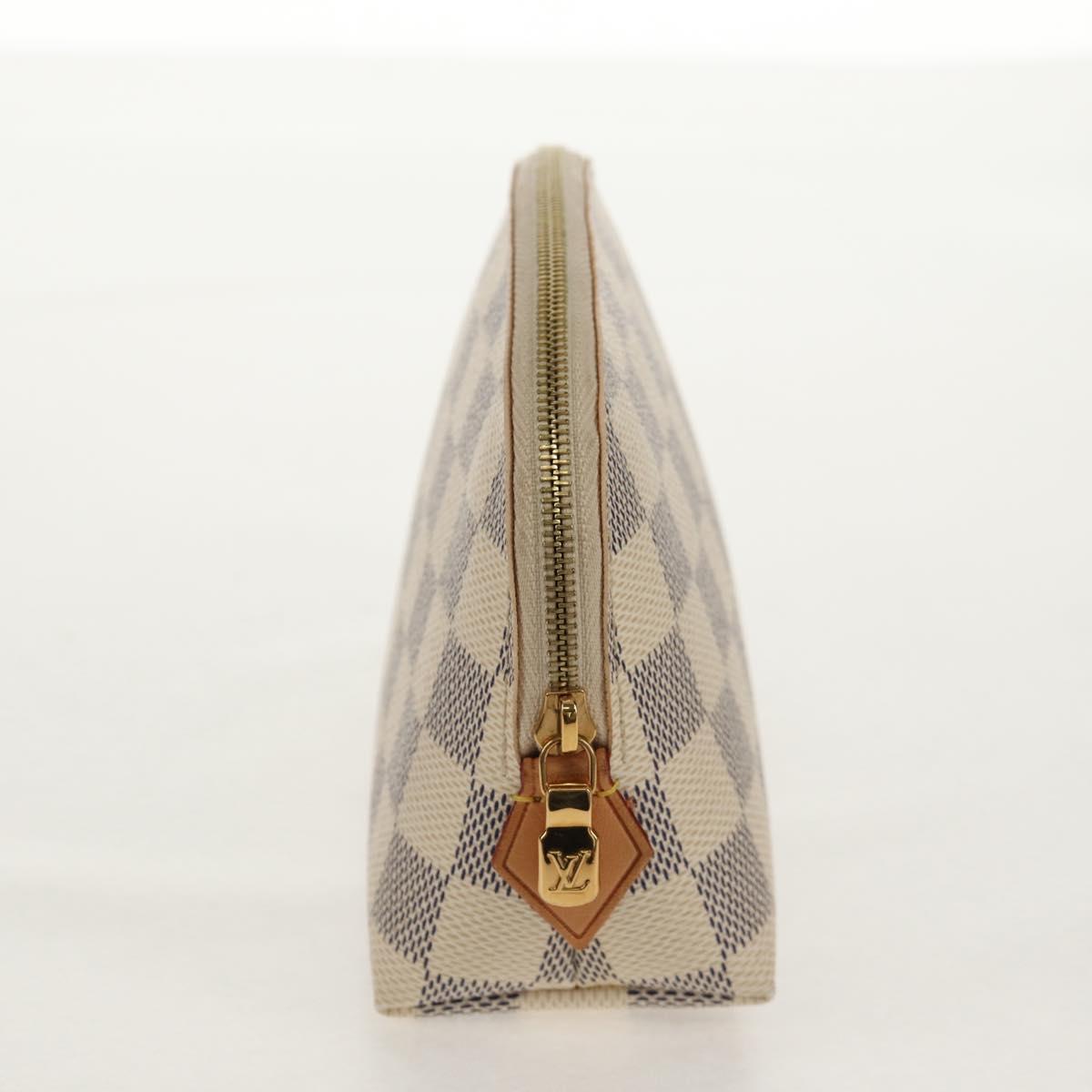 LOUIS VUITTON Damier Azur Pochette Cosmetic PM Pouch N60024 LV Auth 155328V
