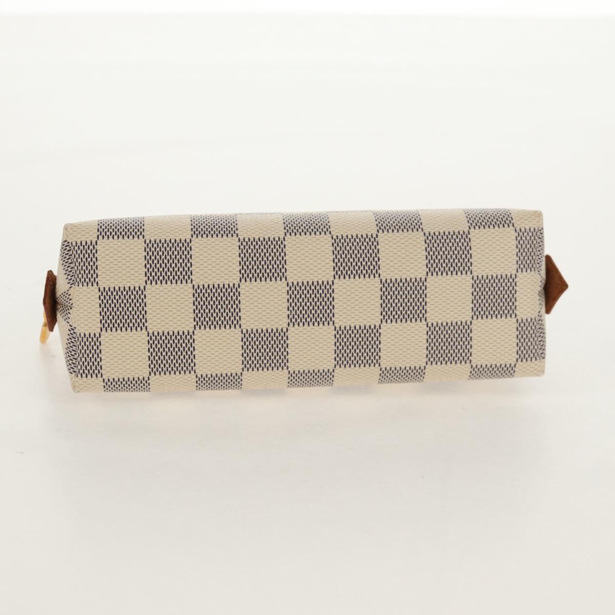 LOUIS VUITTON Damier Azur Pochette Cosmetic PM Pouch N60024 LV Auth 155328V