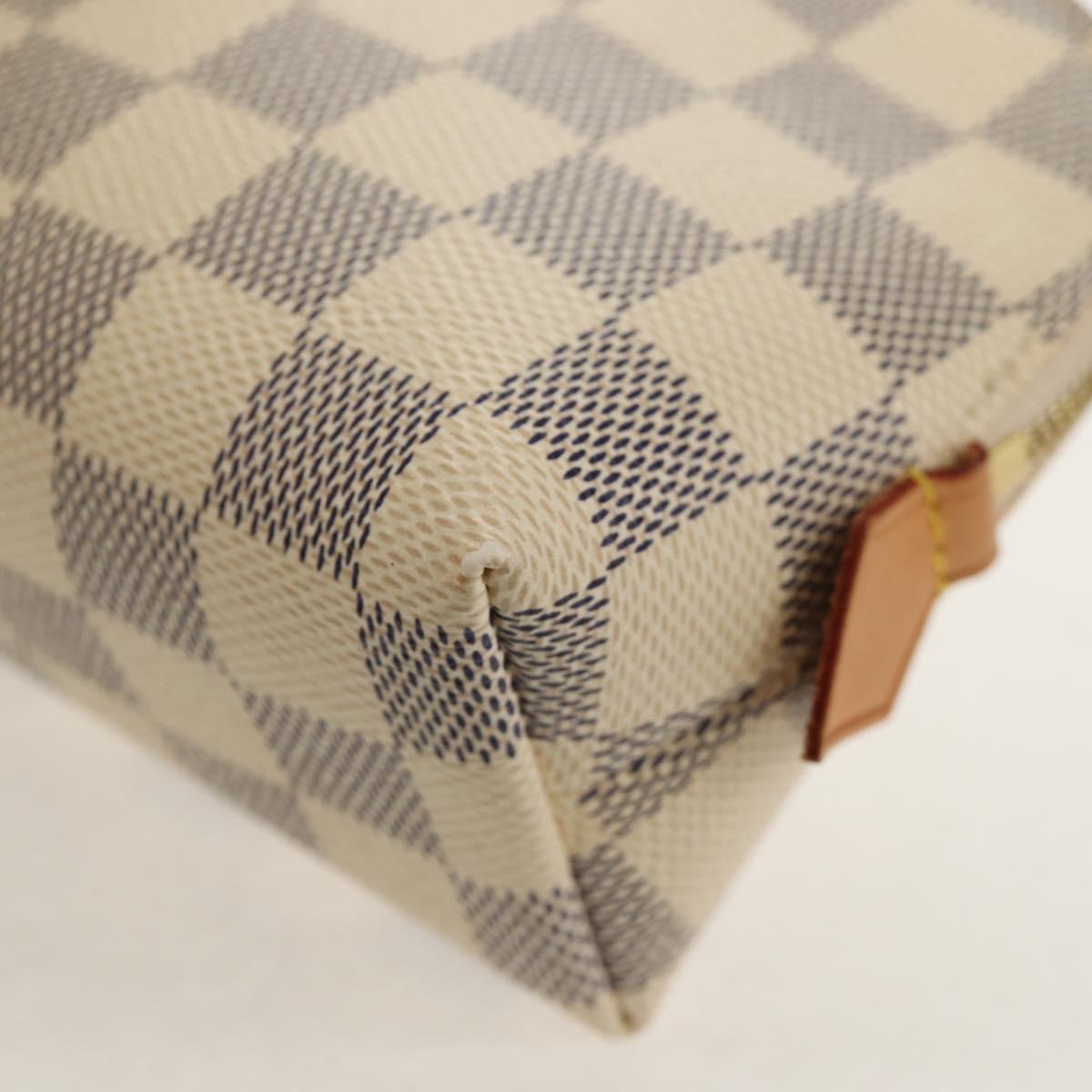 LOUIS VUITTON Damier Azur Pochette Cosmetic PM Pouch N60024 LV Auth 155328V
