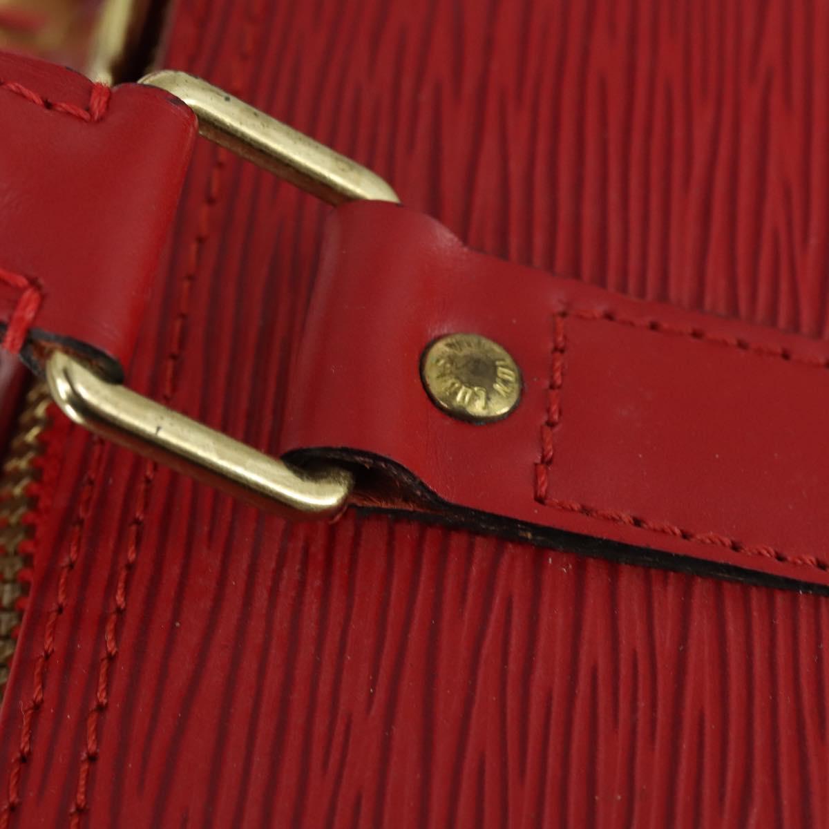 LOUIS VUITTON Epi Keepall 50 Boston Bag Red M42967 LV Auth 155329