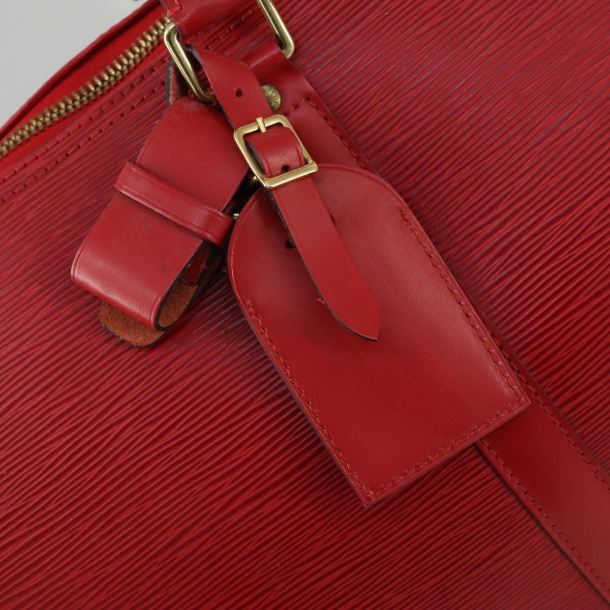 LOUIS VUITTON Epi Keepall 50 Boston Bag Red M42967 LV Auth 155329V