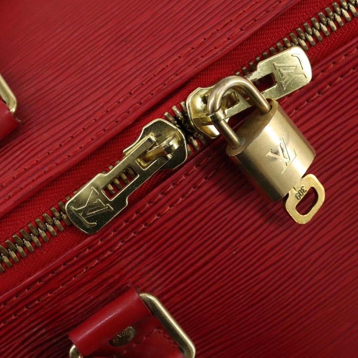 LOUIS VUITTON Epi Keepall 50 Boston Bag Red M42967 LV Auth 155329